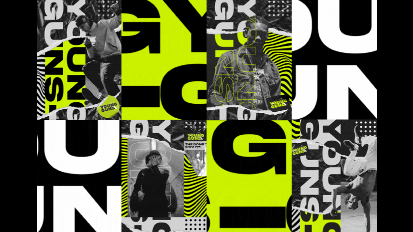 Black and Neon Green Graphic Design Young Guns