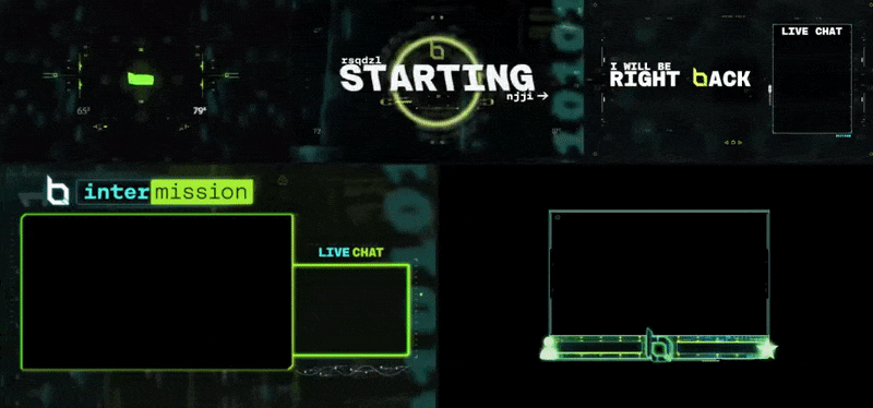 Digital Product Interface Elements and Animations in Black and Neon green 1